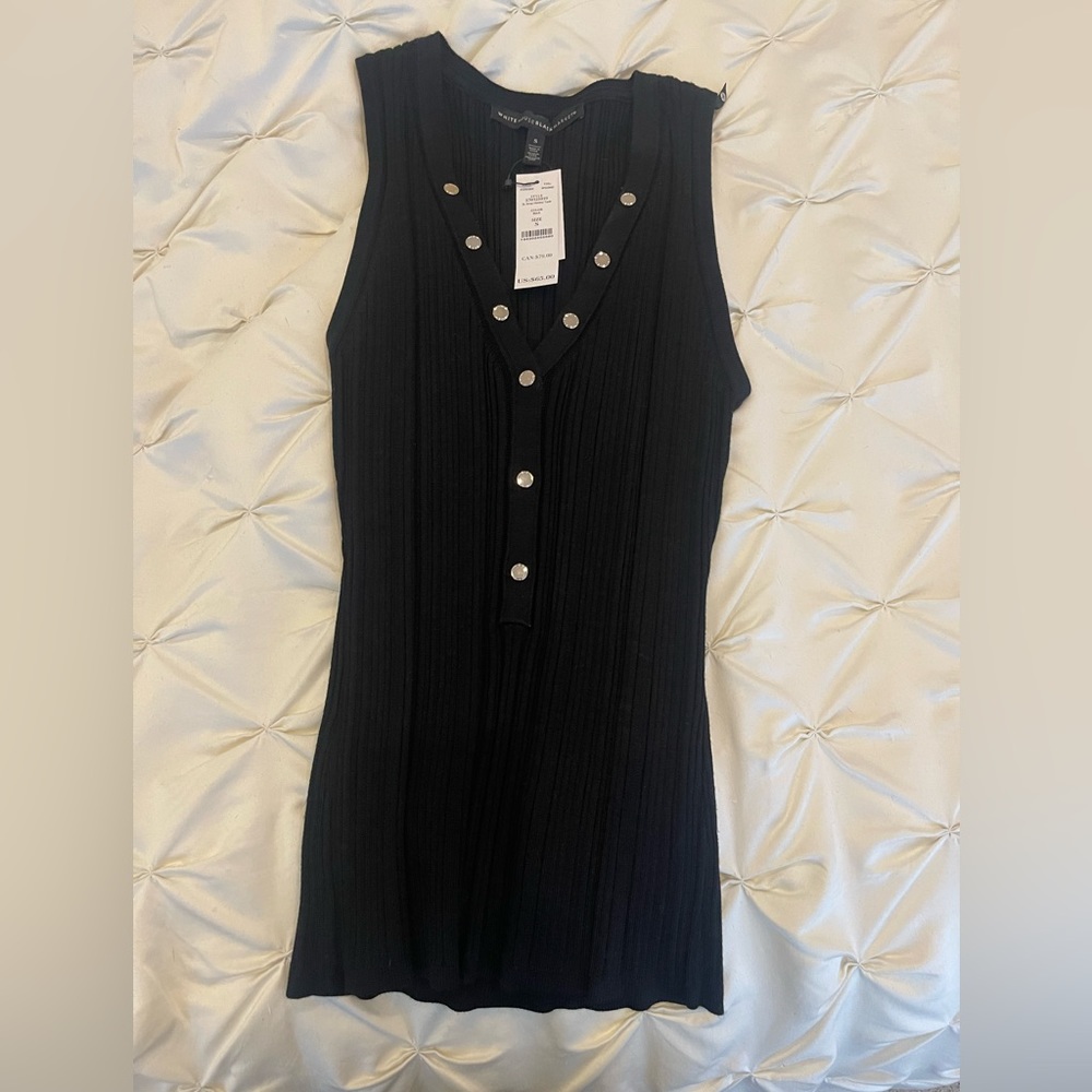 Brand new black sleeveless v-neck sweater
